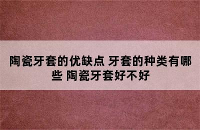 陶瓷牙套的优缺点 牙套的种类有哪些 陶瓷牙套好不好